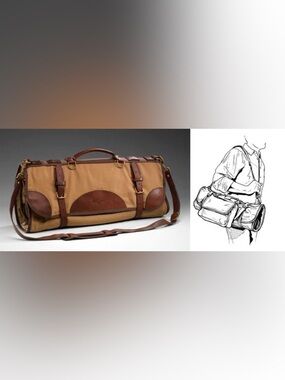 Duluth Trading Co- One Night Stand Leather Folding Duffel Bag